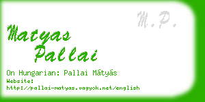 matyas pallai business card